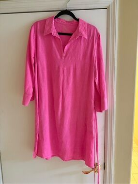 Lilly Pulitzer Pilar Linen Tunic Dress Aura Pink